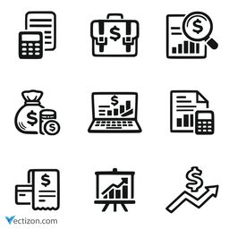 Accounting Set Outline Icon
