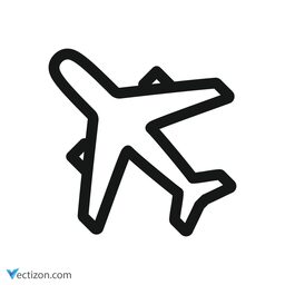 Airplane Flat Symbol icon