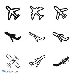 Airplane Set Icon
