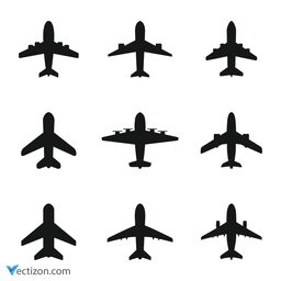 Airplane Set Outline Icon
