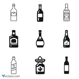 Alcohol Bottle Set Icon