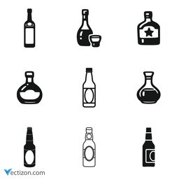 Alcohol Bottle Set SVG Icon