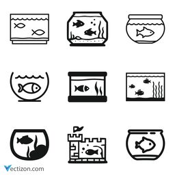Aquarium Set Vector Icon