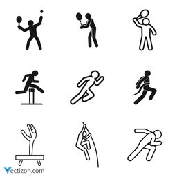 Athlete Set Vector Icon