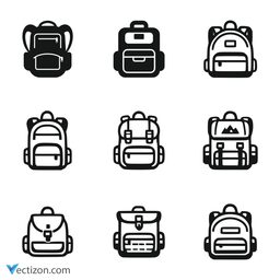 Backpack Set Outline Icon