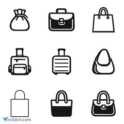 Bag Set Vector Icon