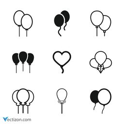 Balloons Set Icon