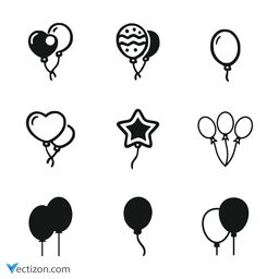 Balloons Set SVG Icon