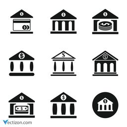 Bank Set Line Icon