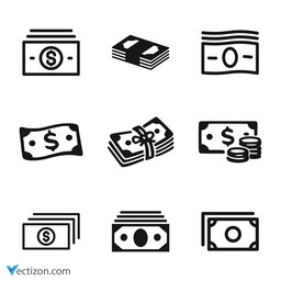 Banknote Set Vector Icon