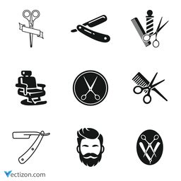 Barber Set Vector Icon