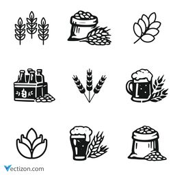 Barley Set Icon