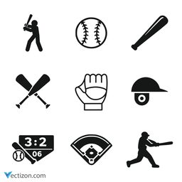 Baseball Set Vector Icon