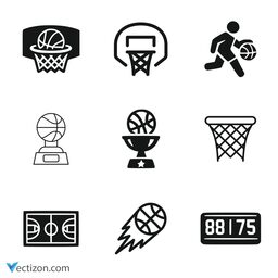 Basketball Set Vector Icon