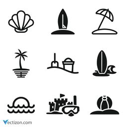 Beach Set Outline Icon