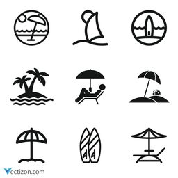 Beach Set SVG Icon