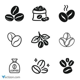 Bean Coffee Set Icon