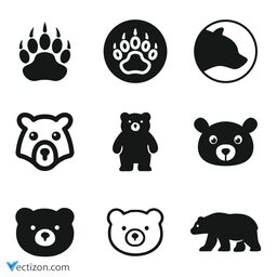 Bear Set Vector Icon