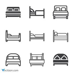 Bed Set Vector Icon