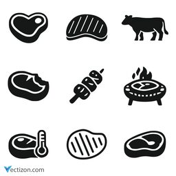 Beef Set Vector Icon
