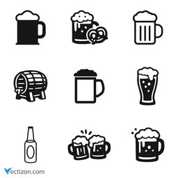 Beer Set Vector Icon