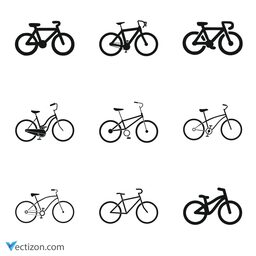 Bicycle Set Vector Icon