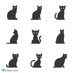 Black Cat Set Icon