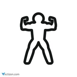 Bodybuilder Outline Icon