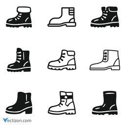 Boots Set Vector Icon