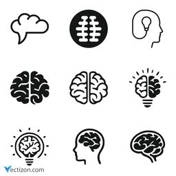 Brain Set Line Icon