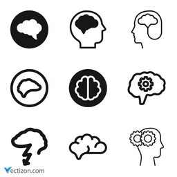 Brain Set Outline Icon