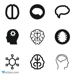 Brain Set Vector Icon