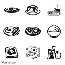 Breakfast Set Vector Icon