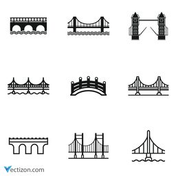 Bridge Set Vector Icon