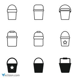 Bucket Set Vector Icon