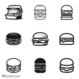 Burger Set Vector Icon