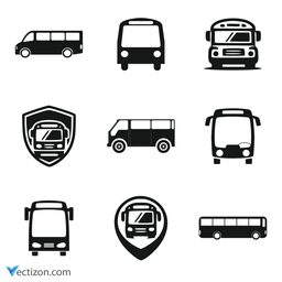 Bus Set Vector Icon