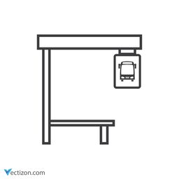 Bus Stop Glyph Icon