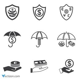 Business Insurance Set Icon