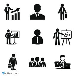 Businessman Set Vector Icon