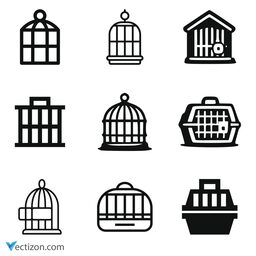 Cage Set Vector Icon