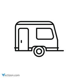 Camping Trailer Flat Icon