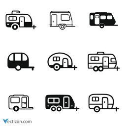 Camping Trailer Pack Icon