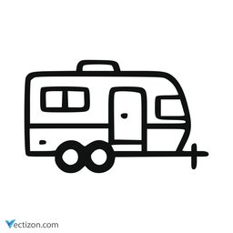 Camping Trailer Web Icon