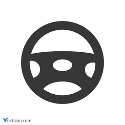 Car Steering Wheel Line Icon