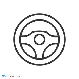 Car Steering Wheel Vector Icon