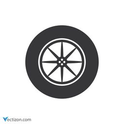 Car Wheel Outline Icon