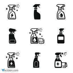 Cleaning Spray Bottle Set Icon
