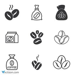 Coffee Bean Set Icon
