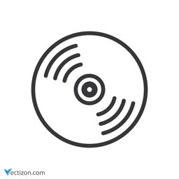 Compact Disc Outline Icon